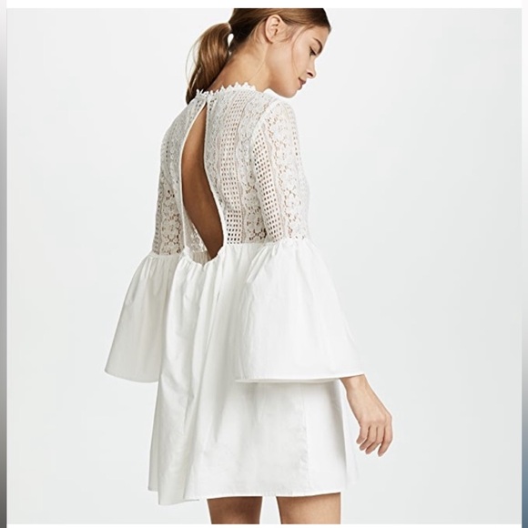 Endless Rose Bell Sleeve Mini Dress in White S - Picture 2 of 11